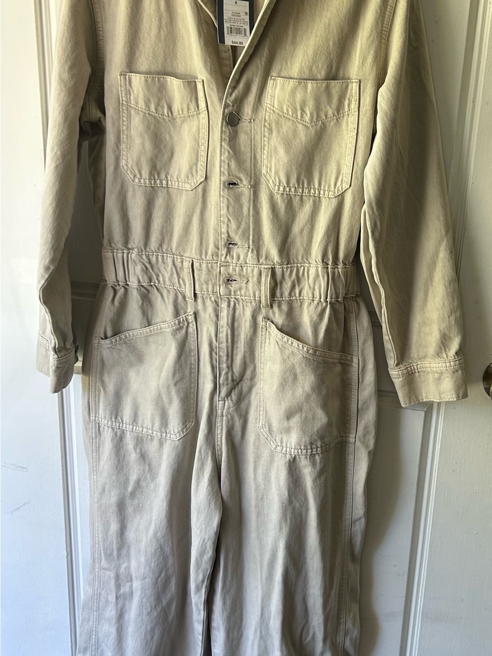 Old Navy Cream Utility Jumpsuit with Front Pockets